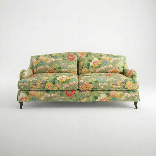 Felix Loose Cover 3 Seater Sofa in Little Magnolia Emerald - Made to Order - front