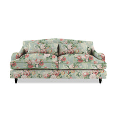 Felix 3 seater sofa in English Garden Grey Skies with Velvet Trim