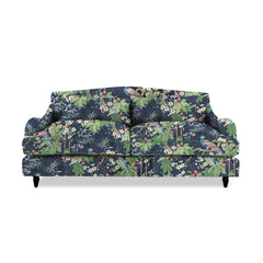 Felix 3 seater sofa in Miji Navy with Velvet Trim