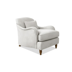 Isobel Armchair with Fixed Back in Cotton Linen Cool Coconut