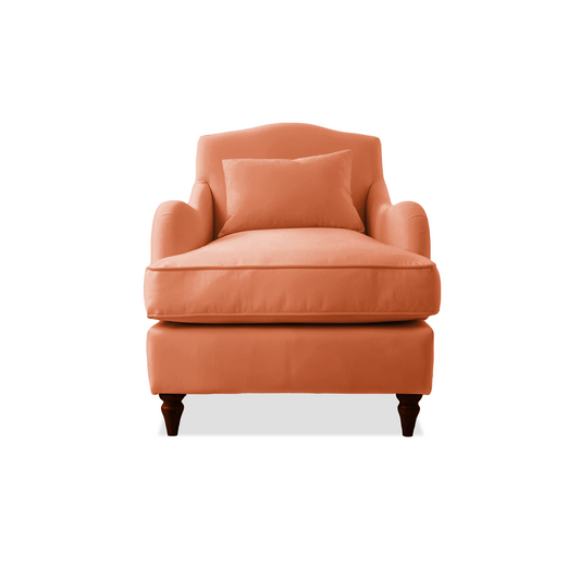 Felix Armchair with Fixed Back in Cayenne Linen