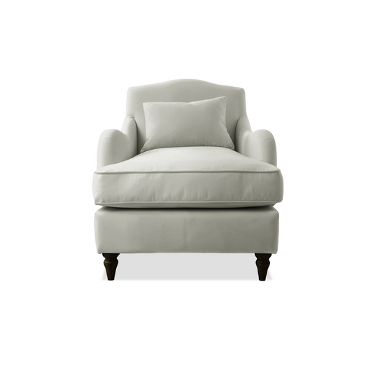 Felix Armchair with Fixed Back in Dove Linen