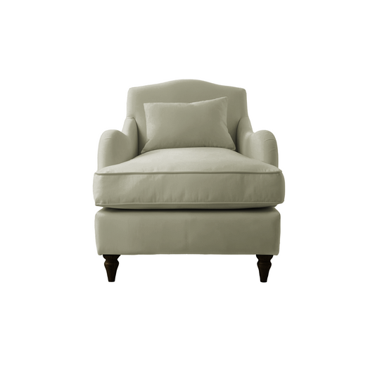 Isobel Armchair with Fixed Back in Ivory Linen