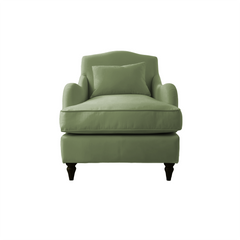 Felix Armchair with Fixed Back in Moss Linen