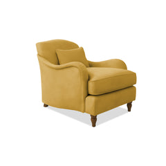Isobel Armchair with Fixed Back in Ochre Linen