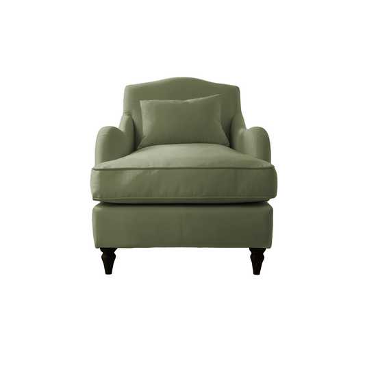 Isobel Armchair with Fixed Back in Taupe Linen