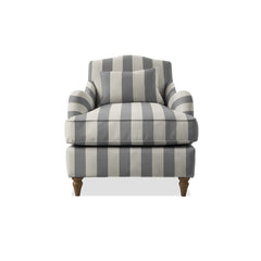 Isobel Armchair with Fixed Back in Garden Grey Stripes