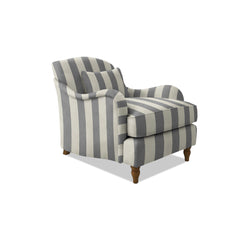 Isobel Armchair with Fixed Back in Garden Grey Stripes