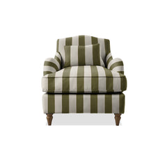 Isobel Armchair with Fixed Back in Spring Green Stripes