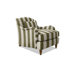 Isobel Armchair with Fixed Back in Spring Green Stripes
