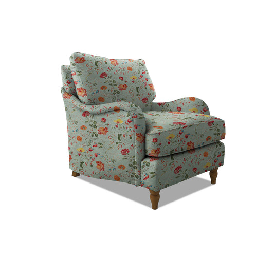 Felix Armchair with Loose Back Cushion in Wildwood Duck Egg