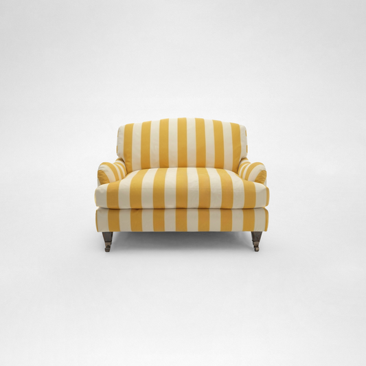 Isobel Loveseat with Big Back Cushion in Dandelion Stripe