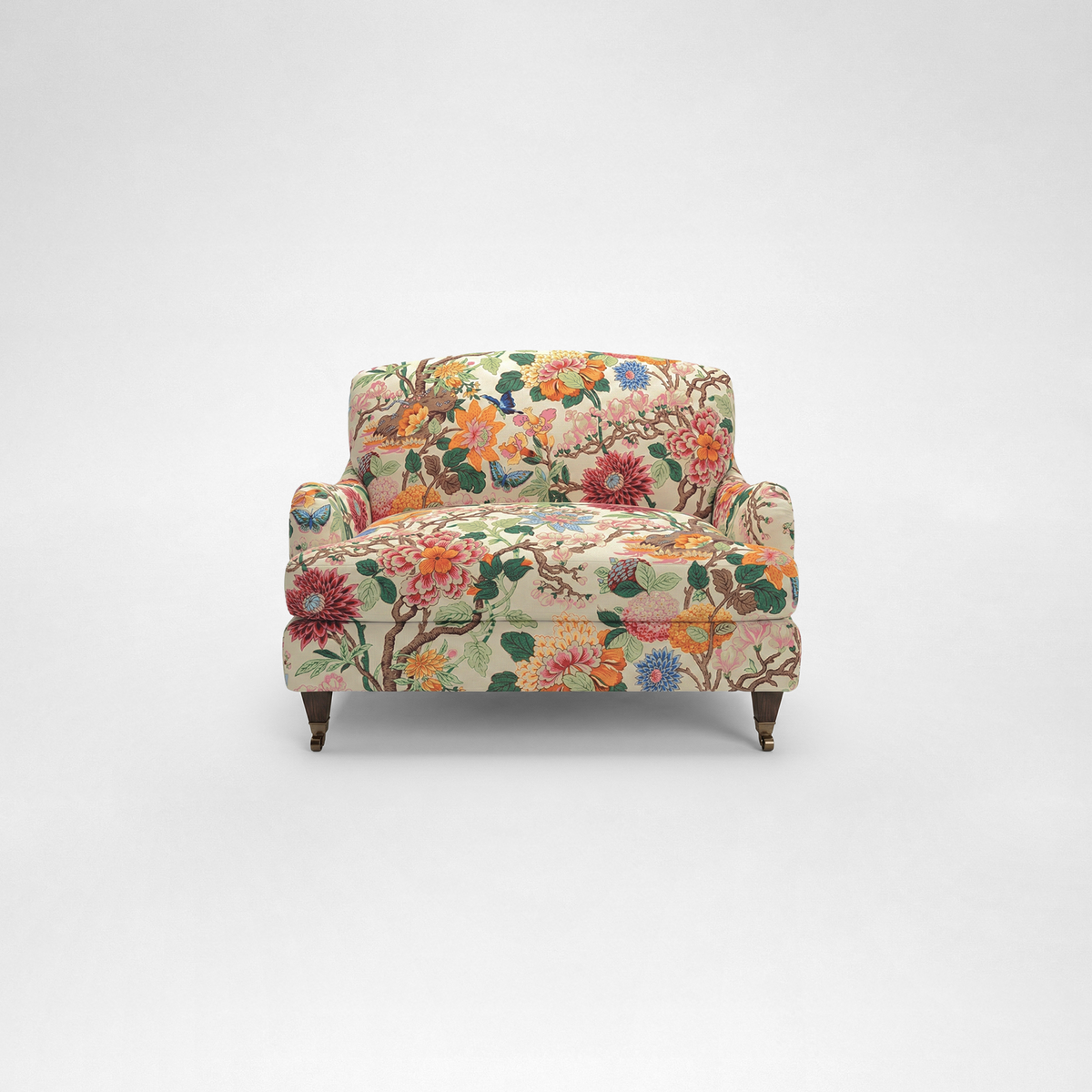Isobel Loveseat with Big Back Cushion in Magnolia Cream Blue