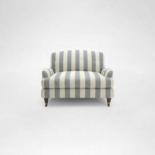 Isobel Loveseat with Big Back Cushion in Garden Grey Stripe