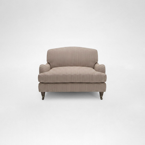 Isobel Loveseat with Big Back Cushion in Narrow Chocolate Stripe