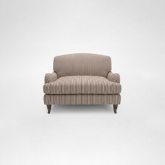 Isobel Loveseat with Big Back Cushion in Narrow Chocolate Stripe