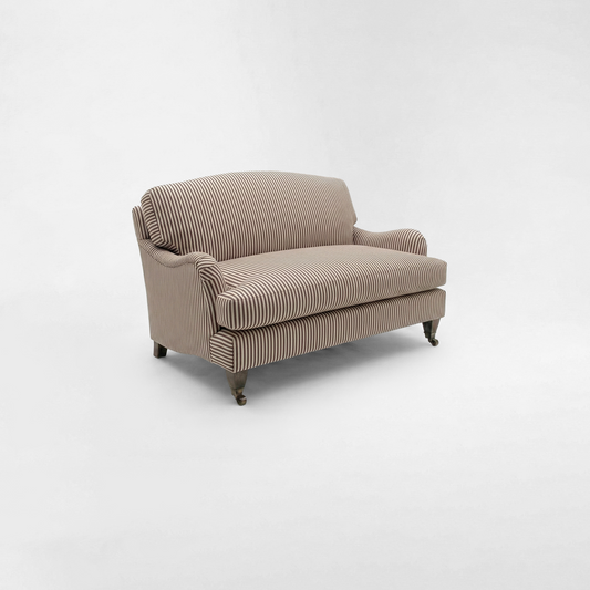 Isobel Loveseat with Big Back Cushion in Narrow Chocolate Stripe