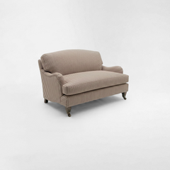 Isobel Loveseat with Big Back Cushion in Narrow Chocolate Stripe