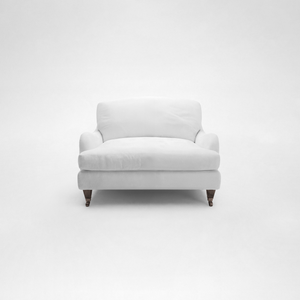 Isobel Fixed Cover Loveseat with Box Edge Cushion in Customer's Own Material - Made to Order