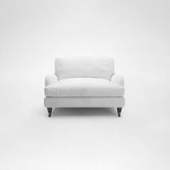 Isobel Fixed Cover Loveseat with Box Edge Cushion in Customer's Own Material - Made to Order
