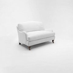 Isobel Loveseat with Big Back Cushion in Cotton Linen Snow Drop