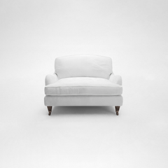 Isobel Loveseat with Big Back Cushion in Cotton Linen Snow Drop