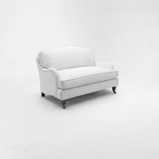Isobel Loveseat with Big Back Cushion in Cotton Linen Snow Drop