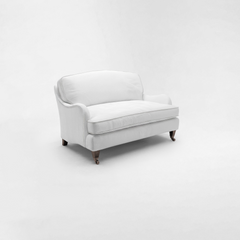 Isobel Loveseat with Big Back Cushion in Cotton Linen Snow Drop