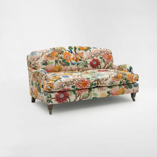 Isobel 2 seater sofa with Big Back Cushion in Magnolia Cream Blue