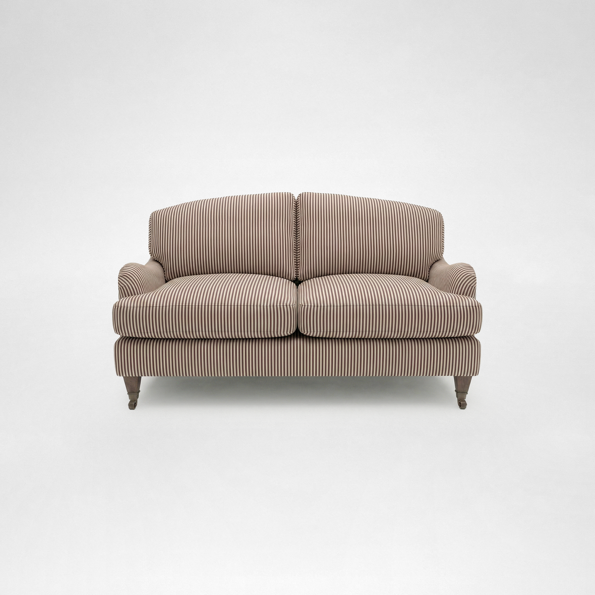 Isobel 2 seater sofa with Big Back Cushion in Narrow Chocolate Stripe