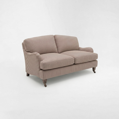 Isobel 2 seater sofa with Big Back Cushion in Narrow Chocolate Stripe