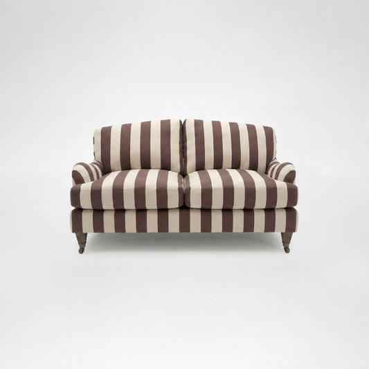Isobel 2 seater sofa with Big Back Cushion in Chocolate Stripe