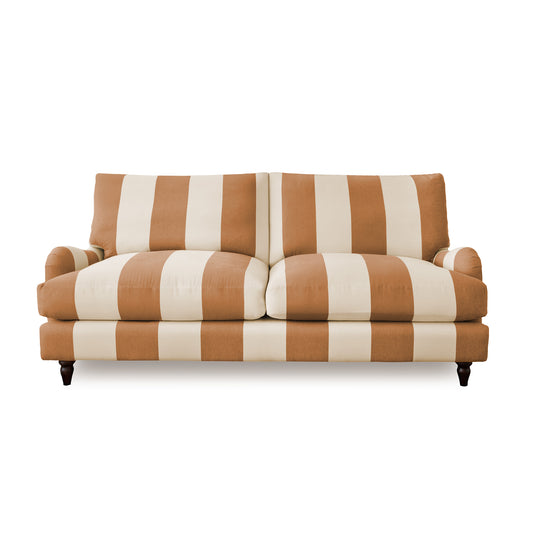 Isobel 3 seater sofa with Big Back Cushion in Caramel Stripe