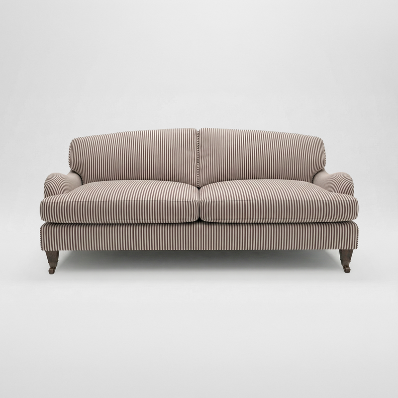 Isobel 3 seater sofa in Narrow Chocolate Stripes
