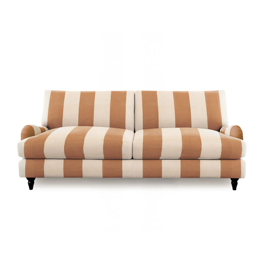 Isobel 4 Seater Sofa with Big Back Cushion in Caramel Stripe