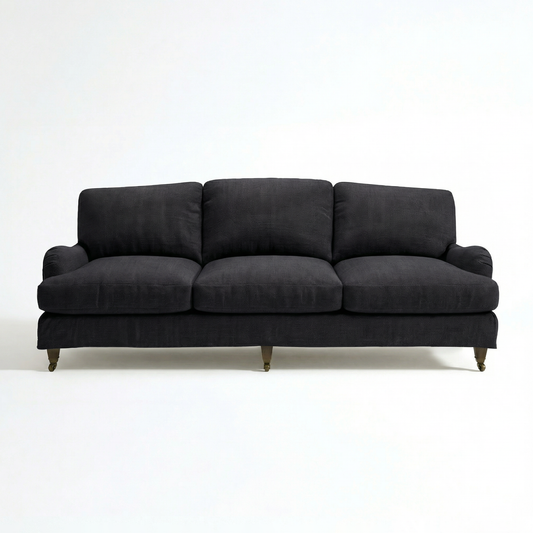 Isobel Loose Cover 4 Seater Sofa in Beatrice Midnight - Made to Order - front