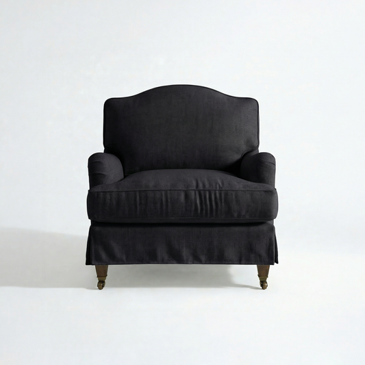 Isobel Loose Cover Armchair in Beatrice Midnight - front