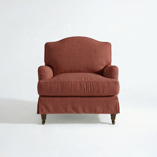 Isobel Loose Cover Armchair in Cotton Linen Marigold - front