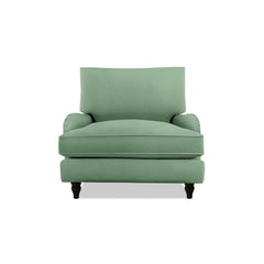 Isobel Armchair with Big Back Cushion in Sea Green Velvet - Available for quick ship