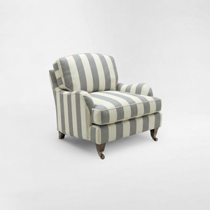 Isobel Armchair with Big Back Cushion in Garden Grey Stripe