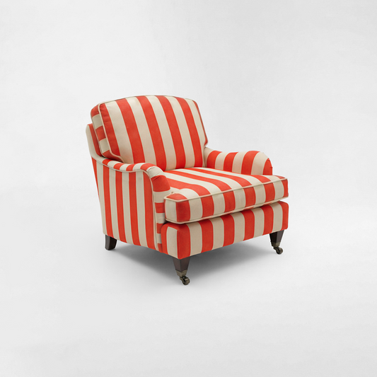 Isobel Armchair with Big Back Cushion in Petunia Stripe