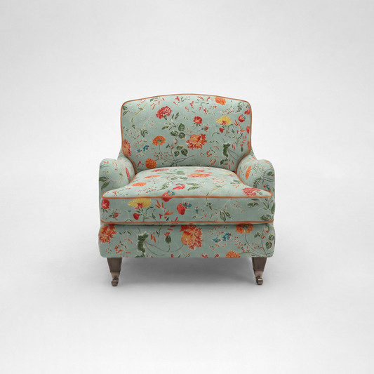 Isobel Armchair with Big Back Cushion in Wildwood Duck Egg