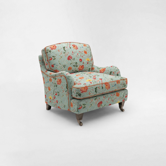 Isobel Armchair with Big Back Cushion in Wildwood Duck Egg