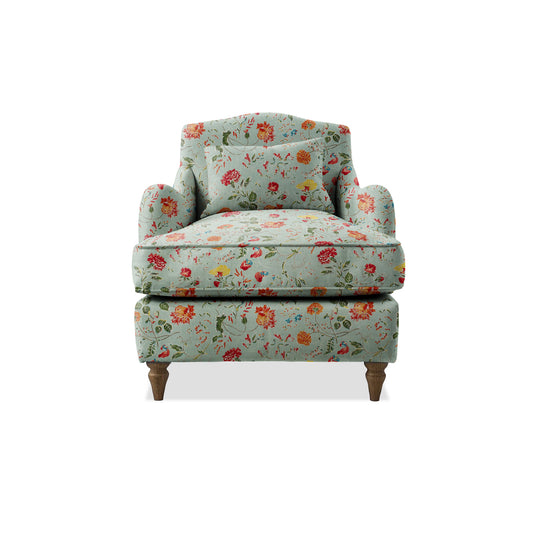 Isobel Armchair with Fixed Back in Wildwood Duck Egg