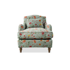 Isobel Armchair with Fixed Back in Wildwood Duck Egg
