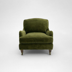 Isobel Armchair with Big Back Cushion in Pelham Moss Velvet