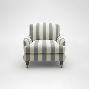 Isobel Armchair with Big Back Cushion in Garden Grey Stripe