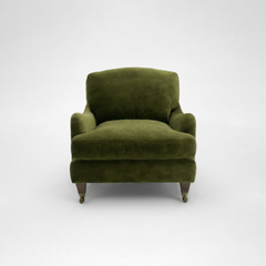 Isobel Armchair with Big Back Cushion in Pelham Moss Velvet