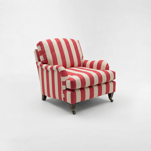 Isobel Armchair with Big Back Cushion in Petunia Stripe