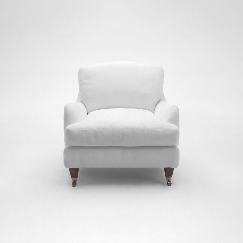 Isobel Fixed Cover Armchair with Box Edge Cushion in Customer's Own Material - Made to Order